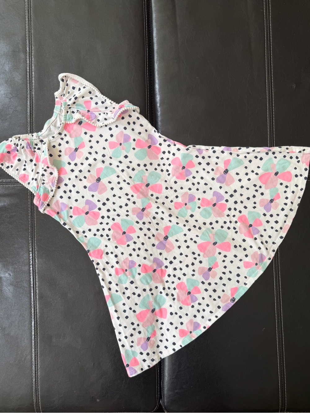 Jumping Beans - Girl’s White Floral Polka Dot Casual Dress